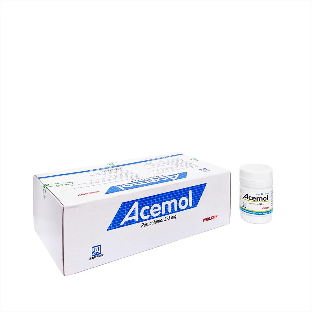 Acemol 325mg Nadyphar (H/15c) - Thuốc Giảm Đau Hạ Sốt Tiện Lợi Cho Cả Gia Đình